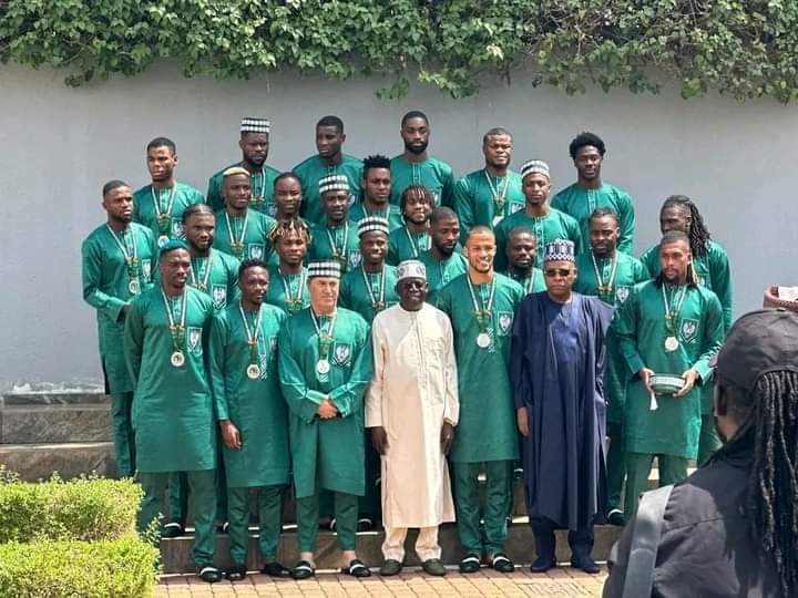 Tinubu Bestows National Honor, a Plot of Land and Flat to Super Eagles Players